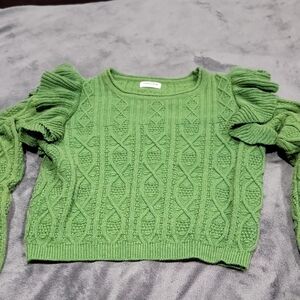 Mittoshop Vibrant Green Cable Knit Sweater